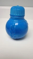 Antique 1880's Atterburg & Co. Victorian Turquoise Blue Glass Cosmetic Jar