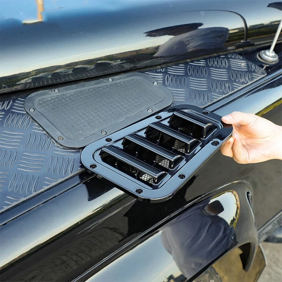 Cubierta de moldura de ventilación del capó delantero 2 piezas apta para Land Rover Defender 90 110 130 2004-2018 Foto 4 de 4