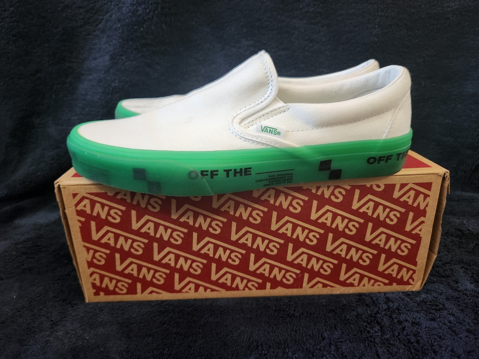 SAOLA Taglia 8M 9 5W Slip On classico Vans Otwfoxing delicatamente indossato