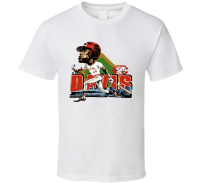Eric Davis Baseball Caricature White T-Shirt Gift Fans All Size unisex