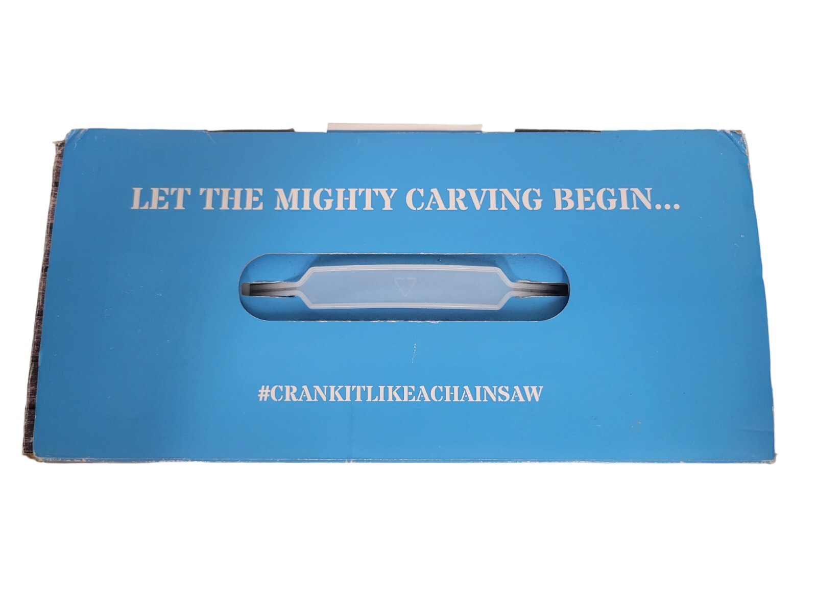 Mighty Carver Electric Knife Chainsaw Shaped Stainless Steel Blade NEW