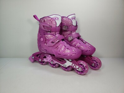 Roller Derby Girls Rollerblades Pink Sparkle Kids Adjustable Sizes 2-5 VERY GOOD