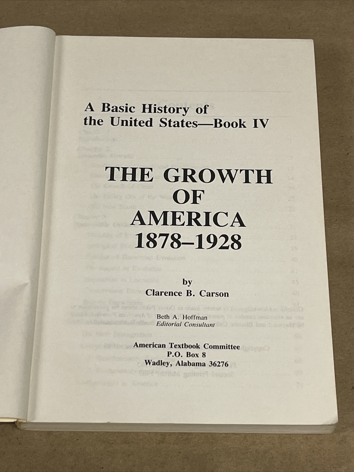 The Growth Of America 18781928 By Clarence B. Carson eBay