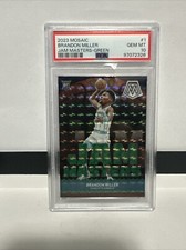 2023-24 NBA Mosaic BRANDON MILLER JAM MASTERS Green Mosaic Prizm RC PSA 10