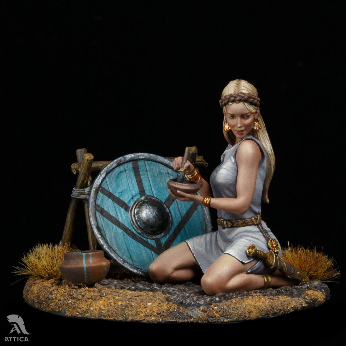 Slavic Shieldmaiden Viking 75mm Painted Toy Soldier Pre-Sale | Art