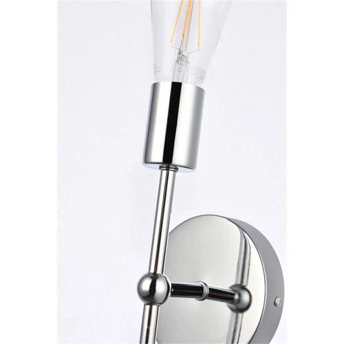 Living District Keely 1-Light Mid-Century Metal Wall Sconce in Chrome - Picture 5 of 7