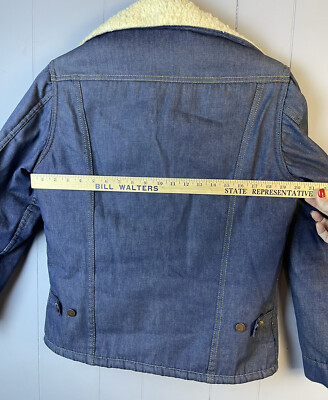 Vtg 60's Sears ROEBUCKS Denim Jacket Mens sz 38 R Sherpa Lined