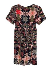 Asos Dress Womens 4 Black Orange Maternity Aztec Swing Elastic Tie Belt Stretcg