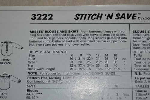 Stitch 'n Save by McCalls 3222 sewing pattern, womens dress, size 12-16 - Picture 3 of 3