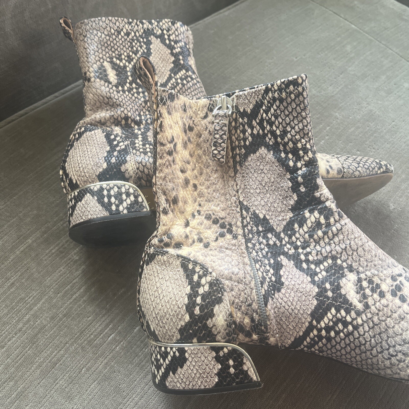 Massimo Dutti Python Inspired Booties Size 39 - image 3