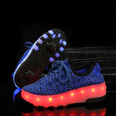 LED Zwei Rollen Jungen & Mädchen Schlittschuhe Schuhe Kinder Flash Rollschuhe Turnschuhe