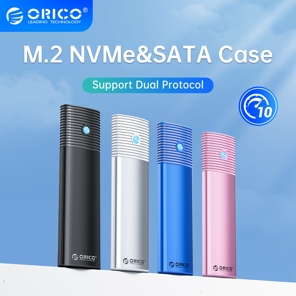 ORICO M.2 NGFF/NVMe SATA Hard Drive Enclosure USB3.2 Gen2 10Gbps M2