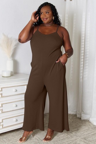 Basic Bae Full Size Spaghetti Strap V-Neck Jumpsuit - 第 8/33 張圖片