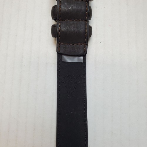 Kid's Boy's Dark Brown Silver Buckle Genuine Bonded Leather Dress Belt Size 20 - Picture 4 of 6