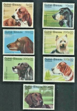 Guinea Bissau DOGS Mint NH 1988 Complete Set of 7 #742 - 748 