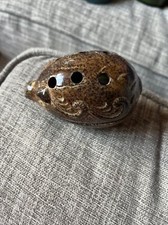 Vintage Hedgehog Cone Incense Burner Brown Glaze