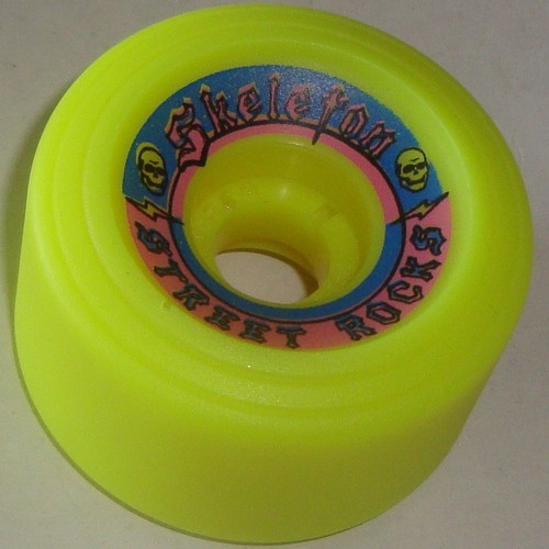 SKELETON - 60mm Street Rocks - Original '80s Skateboard Wheels Yellow / White - Picture 9 of 18