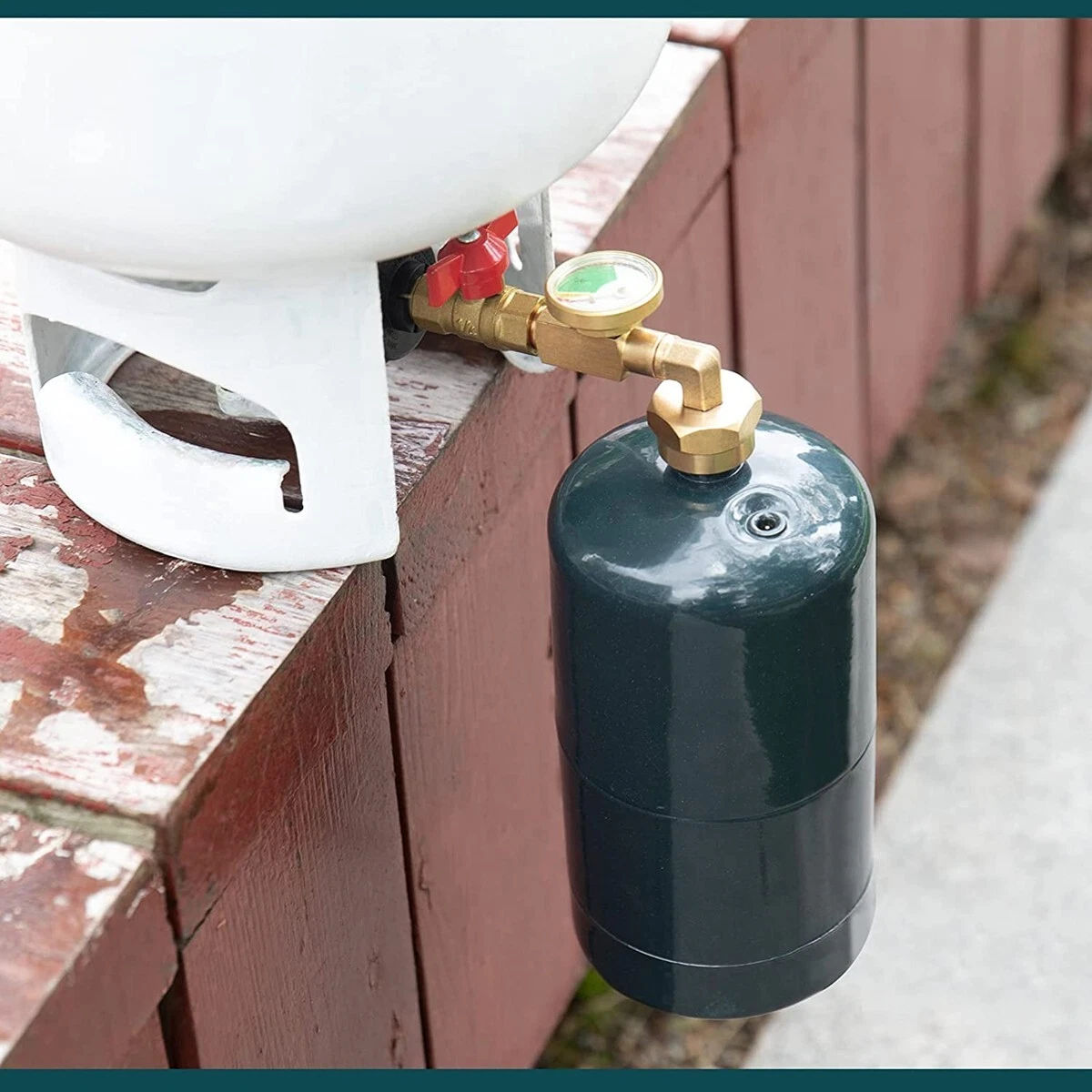 Propane Refill Adapter with Valve and Gauge Fill 1 Lb Bottle From 20 Lb Tank 90