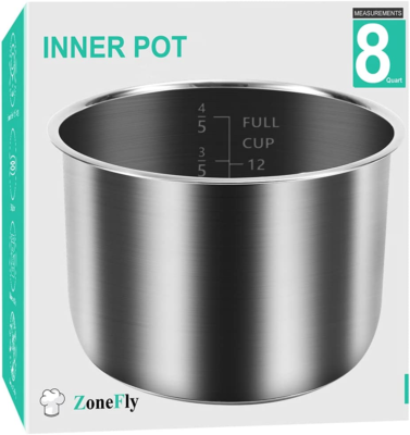 Original 8Qt Power Cooker XL Inner Pot Stainless Steel Compatible with  Quart P