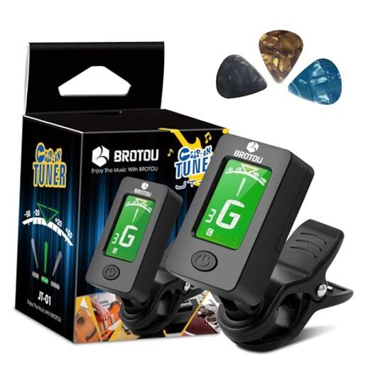 Guitar Tuner Clip On with Guitar Capo for Guitar, Bass, Violin, Ukulele, JT-01