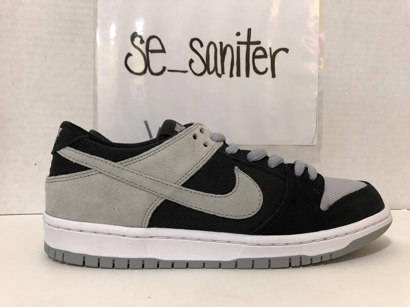 Nike SB Zoom Dunk Low Pro Shadow Black Wolf Grey White 854866 001 Size 8.5 Nike SB Zoom Dunk Low Pro Shadow Black Wolf Grey White 854866 001 Size 8.5