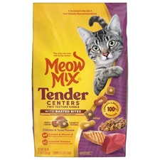 Meow Mix Tender Centers with Basted Bites, Chicken & Tuna Flavors, Dry Cat Food