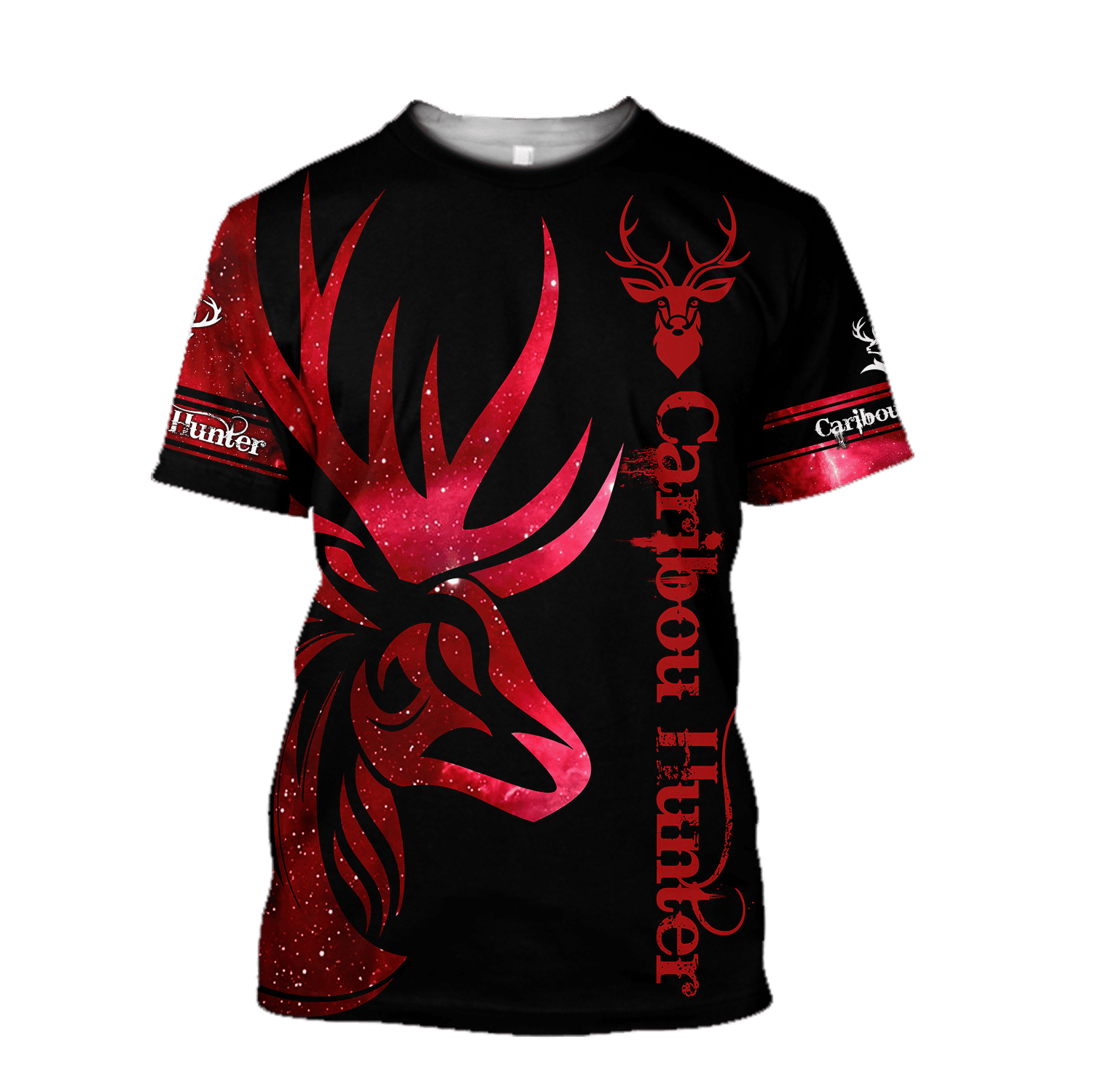 Caribou Hunter Tatoo 3D , Unique 3D T-Shirt Design , Caribou 3D printed Tee
