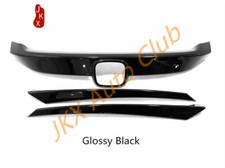 Para Honda Civic 16-2021 Moldura Borde Negro Brillo Parrilla k Parrilla Cubierta Cejas 3x