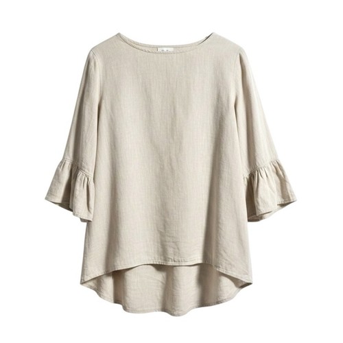 Crown Linen Designs Linen Bell Sleeve Tunic Size Large
