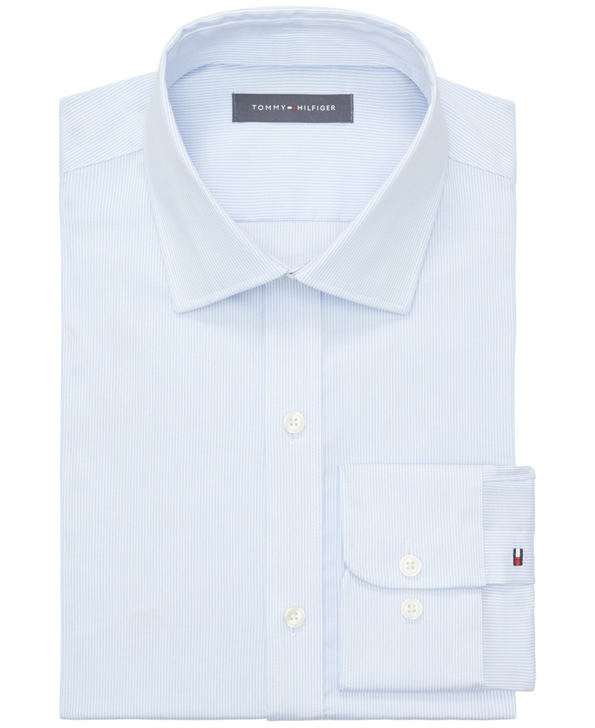 Tommy Hilfiger Men's Flex Essentials Slim-Fit Dress Shirt  Classic Blue 17 36/37