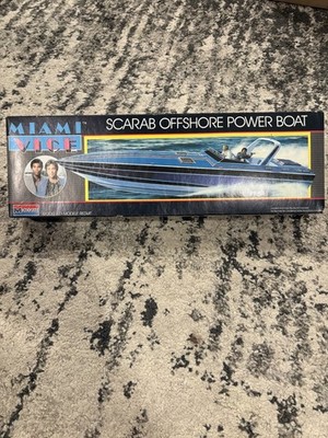 Vintage MIAMI VICE Scarab Offshore Power Boat Monogram Model Kit New Open Box