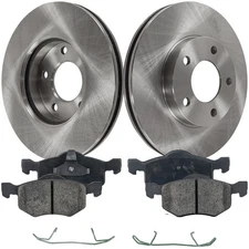 Front Brake Disc and Pad Kit For 2001-2007 Ford Escape Plain Surface Ceramic