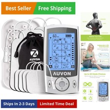 Dual Channel TENS Unit Muscle Stimulator Machine with 20 Modes, 2" and 2"x4" ...