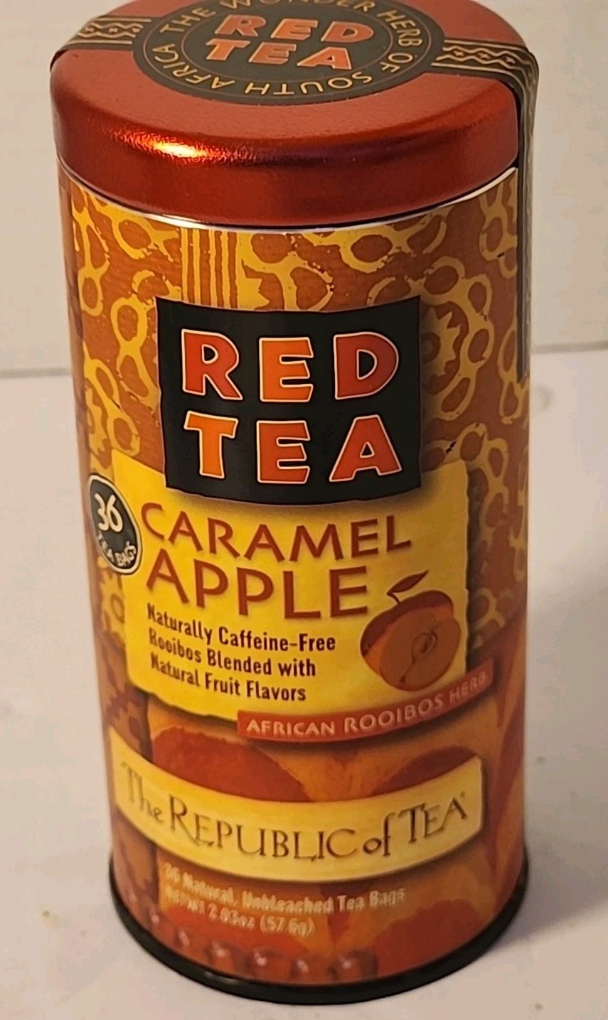 Red Tea Caramel Apple Caffeine Free Rooibos 36 Bags In Tin