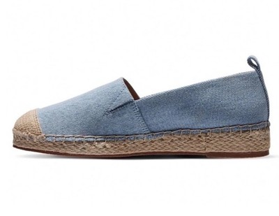 Magellan Outdoors Womens Denim Espadrille Shoes Light Blue Slip On Flats Size 8B