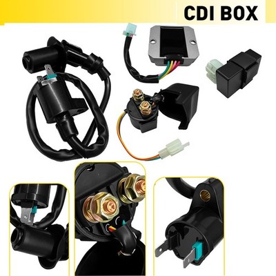 50cc-150cc CDI Ignition Coil Voltage Regulator Kit Fits GY6 ATV Go-kart Scooter