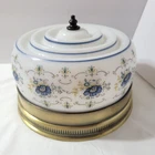 Vintage Quoizel 9" Abigail Adams Milk Glass Ceiling Fixture Light Blue Poppy