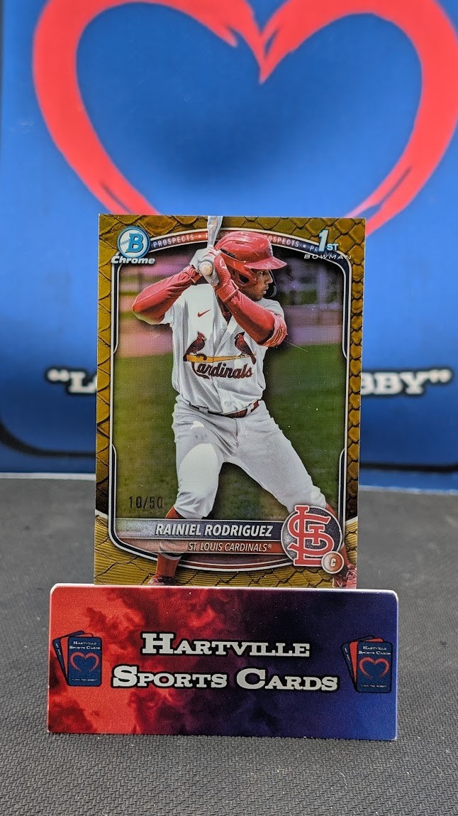 2025 Bowman Chrome Rainiel Rodriguez 1st Gold Reptilian Refractor /50 #BCP-200
