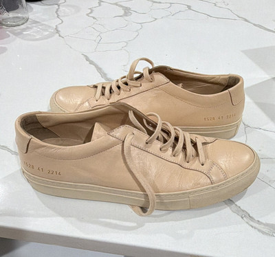 Common Projects Achilles Men's Low-Top Beige Leather Lace-Up Sneakers