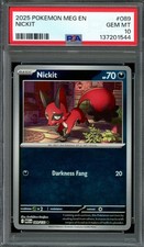 Pokemon TCG Mega Evolution #089 Nickit Non-Holo PSA 10 GEM MT Low Pop