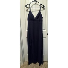 G by Guess Navy Blue High Slit Formal Cocktail Maxi Dress Women's Size M