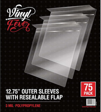 Resealable Record Outer Sleeves, Crystal Clear Premium Vinyl Record Sleeves  12