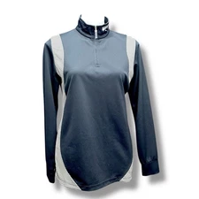 DNA Canada Base Layer Long Sleeve Quarter Zip Logo Houndstooth Womens Sz Large