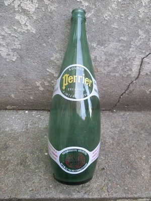 PERRIER Bouteille Verre Années 30 Eau Minérale Sérigraphiée Collection France - Photo 1/4