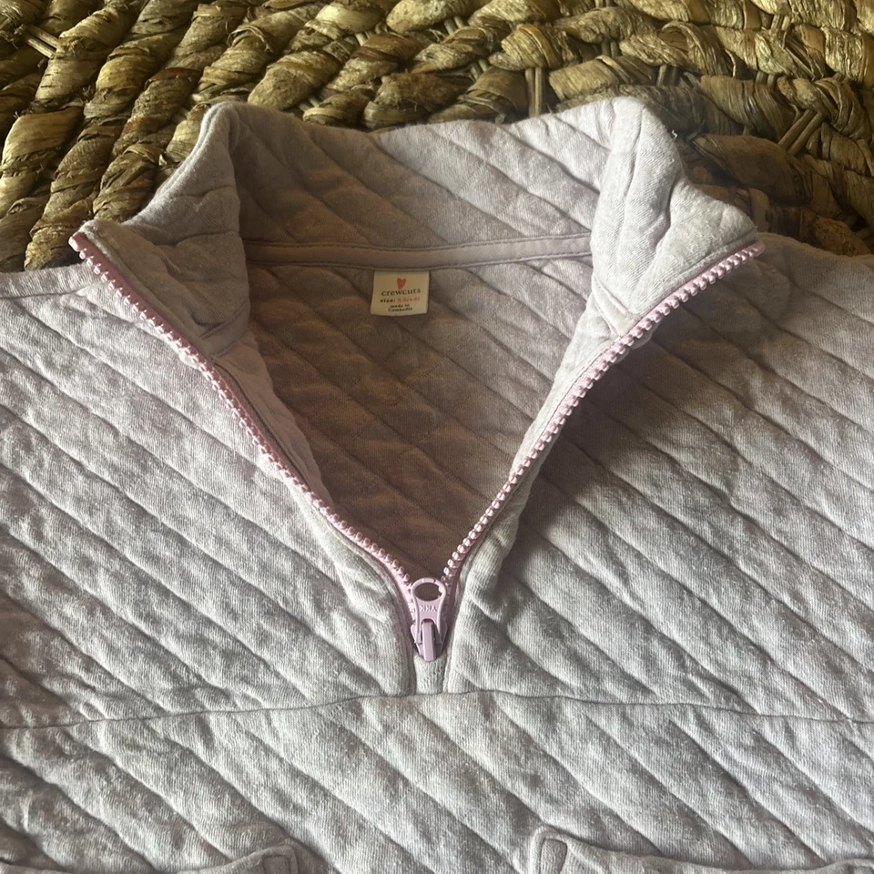 Crewcuts By J. Pullover Crew acolchado media cremallera niños talla 4-5 lavanda Foto 3 de 4