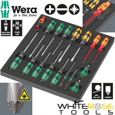 Wera Schraubendreher Set 1 EVA Schaumstoffeinlage 9710 18tlg Stubby VDE Micro PH PZ Drivers