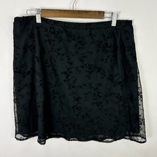 Vtg Y2K Fashion Bug Mini Skirt Large Black Mesh Lace Fairy Grunge Whimsigoth 90s