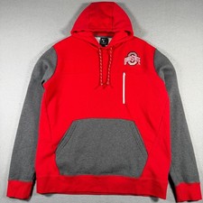 Nike Ohio State Buckeyes Red Gray Color Block Fleece Hoodie Mens XL College