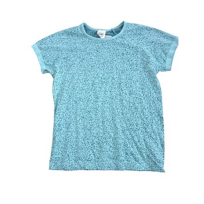 Athleta Girl Power Up Pebble Tee Light Blue Speckled Athletic Shirt Size Large