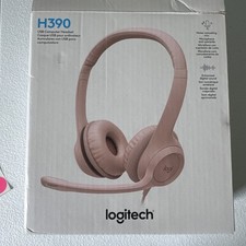 Logitech H390 Wired USB On-Ear Stereo Headphones with Mic Rose Pink PC Laptop